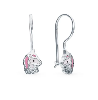 

Silver earrings with cubic zirconia and enamel sunlight sample 925