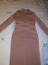 Dress Women Celebrity Bodycon Bandage Evening-Runway Long-Sleeve Midi Nude Black Winter