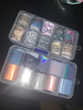 CHNRMJL-Lámina de transferencia de manicura holográfica, pegatinas adhesivas en envoltorios de papel AB, estrellado, accesorios de decoración de uñas