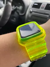 Correa de silicona transparente para Apple Watch Series Se 6 5 4 3 2, banda de 40mm 44mm para Iwatch Se 5 4 3, Correa impermeable de 38mm 42mm