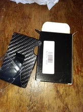 Tarjetero de fibra de carbono RFID para hombre, Billetera de Metal sin escanear, tarjetero Masculino