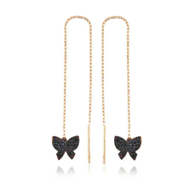 

Silver Butterfly Chain Earrings
