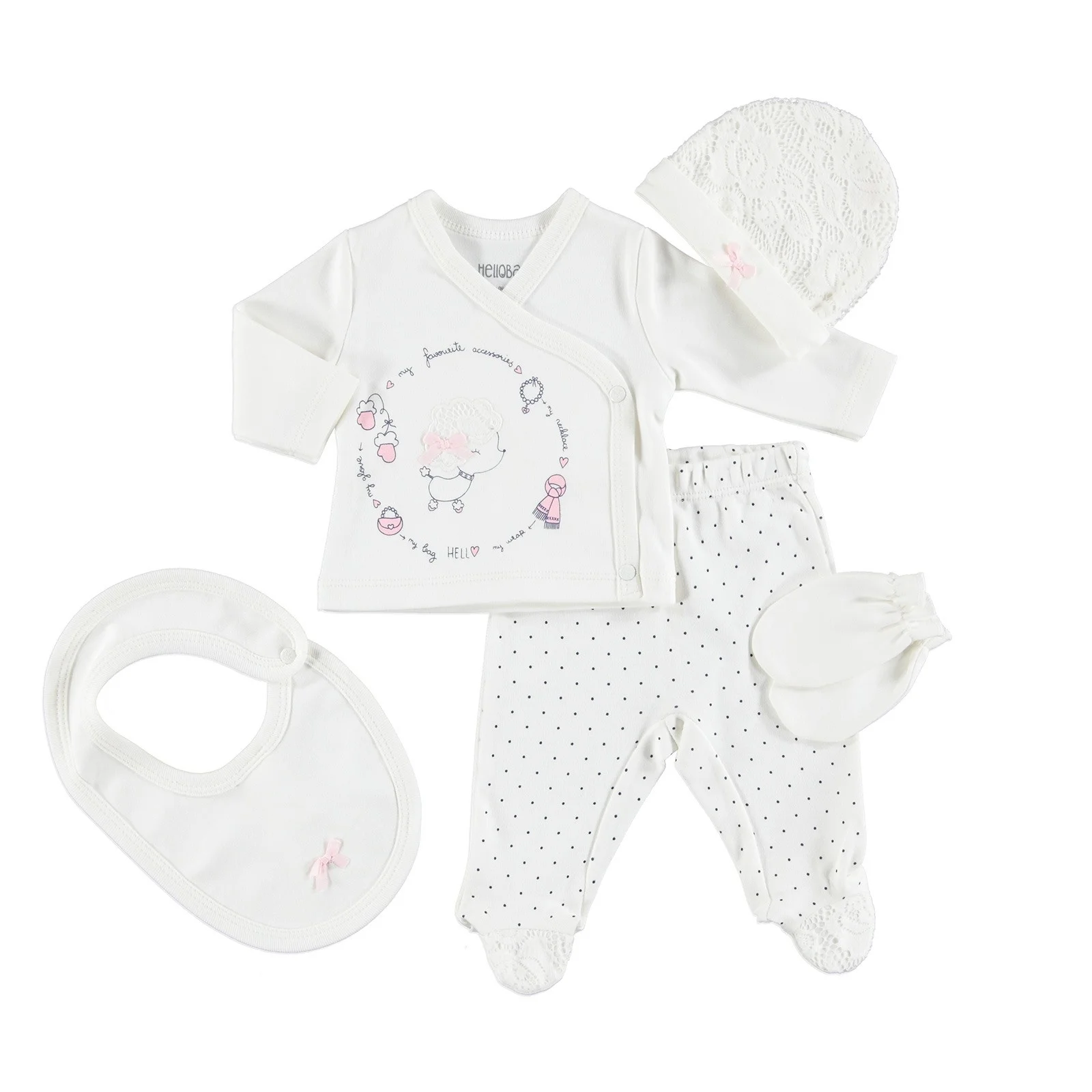 

ebebek HelloBaby Chic Sheep Lacy Detailed Newborn Hospital Pack 5 pcs
