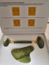 Rodillo de Jade Xiuyu Gua sha de piedra Natural, tablero raspador Guasha, conjunto de cuarzo, herramienta de masaje Facial, Estiramiento Facial, masajeador antiarrugas Delgado