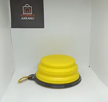 Taza plegable de viaje para alimentación de agua, contenedor portátil de comida para cachorros, para perros y gatos, bandeja de alimentación, 350ML