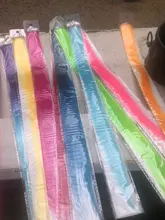 Alileader-extensiones de cabello sintético de 20 pulgadas con Clip, pelo postizo liso con Clips, ombré, productos para el cabello