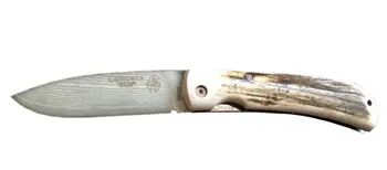 

J & V Pocket Knife deer horn with steel sheet Japanese VG-10 8,7 cm and antler deer selected