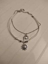 Multicapa Vintage pulseras para las mujeres Boho elefante colgante sol tobillera Cadena de cuerda de pie joyas de verano playa pulsera para el tobillo en la pierna