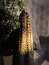 Anjo Plus RYLAI-extensiones de pelo rizado mechones, pelo sintético, 300g, para cabeza completa, 26-30 pulgadas, negro, marrón, degradado