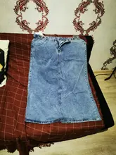 Luck A-Falda vaquera larga Retro Para niña y mujer, falda larga de cintura alta con botones y bolsillos, Vaqueros rectos de talla grande