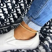 Tobillera plateada y dorada con diamantes de imitación para mujer, pulsera de tobillo con cadena, joyería de boda para pies