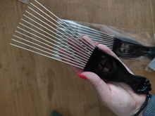 Peine de Metal negro para uso en salón, peine para pelo Afro Americano, herramienta de peinado