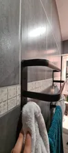 Toallero montado en la pared para baño, toallero negro de aluminio, riel negro mate, soporte de toalla, 30-50 CM