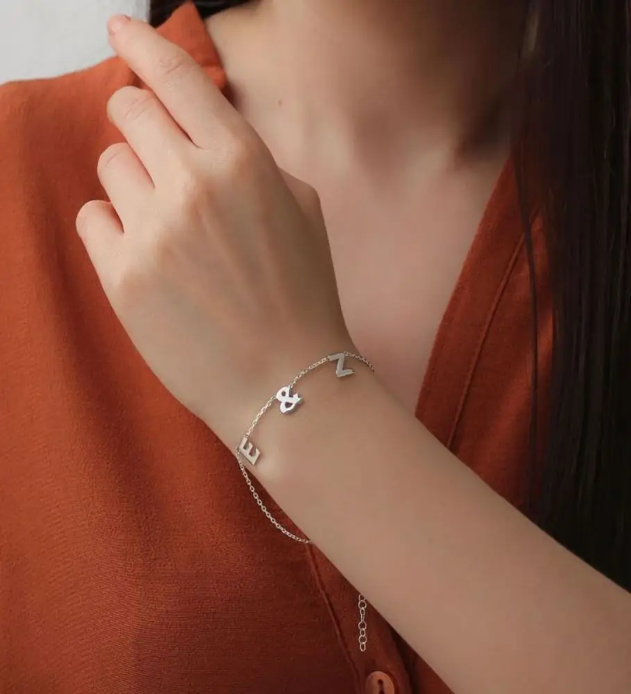 

Vaoov 925 Sterling Silver Letter Bracelet