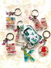 10 Uds. De llaveros (tamaño del anillo: 30mm), llaveros chapados en rodio y bronce de 50mm de largo, llaveros de partido redonda P6680