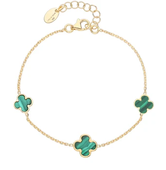 

Gold bracelet with malachite sunlight