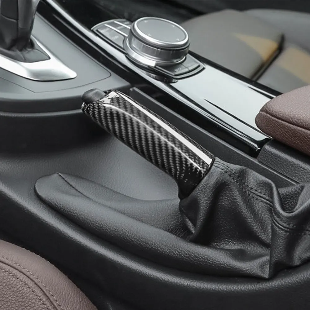 Car Handbrake Cover Carbon Pattern/abs Interior Trim Car Replacement
