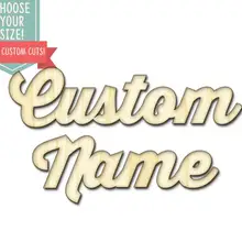 Пользовательское имя вырезанное дерево-на заказ Выберите свой размер-лазерная резка деревянное Искусство ремесло поставки Настенный декор надпись DCS0688