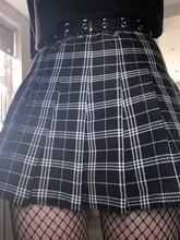 Falda plisada de cintura alta para mujer, faldas a cuadros, estilo Preppy, para baile