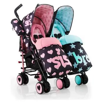 

COSATTO Double Stroller Supa Dupa Sis & Bro CT3534-Blue and Pink