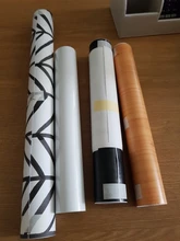 Wallpaper Stickers Wood-Grain Countertop Self-Adhesive Kitchen-Cabinet Vinyl Wardrobe