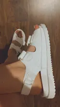 Sandalias de cuero de imitación para mujer, zapatos planos deportivos a la moda, Joker, con plataforma romana Ins, para verano, 2020