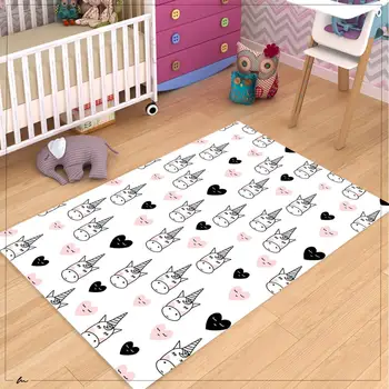 

Unicorn and Heart Patterned Carpet ,Non Slip Floor Carpet,Teen's Carpet,Turkish Rug