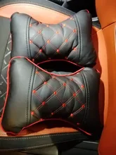 Almohada de cuello para coche, reposacabezas de cuero genuino, diseño de protección de seguridad, soporte de descanso, color negro, accesorios de seguridad para automóviles, Uds.