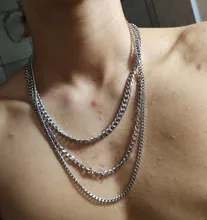 Vnox-Cadena de eslabones cubanos de acero inoxidable, collar de color dorado, plateado y negro, para hombres y mujeres