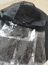 Gorro para hacer pelucas con correa ajustable en la parte trasera, gorro tejido, casquillo de peluca sin pegamento, malla para el pelo de buena calidad, color negro