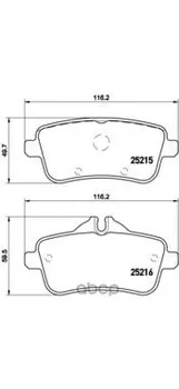 

Brake pads disc rear. Mercedes-Benz GL-Class (x166) 07/12- / Mercedes-Benz GLE (W166) 04 Brembo art. p50100