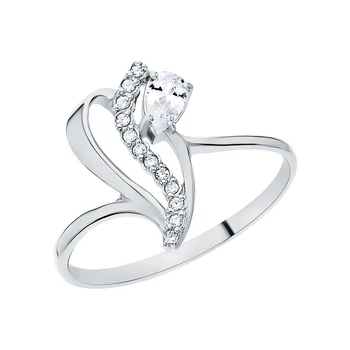 

Silver ring with cubic zirconia sunlight sample 925