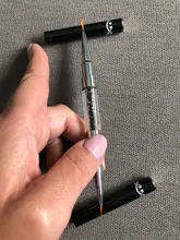 Delineador para decoración de uñas, herramienta de pincel de cristal tallado, pluma de dibujo de línea ultrafina, cable de tracción, flor de fototerapia, pluma doble de Metal