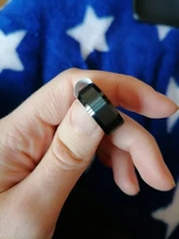 Anillo de acero inoxidable negro para hombre y mujer, joyería con abalorio, 2017