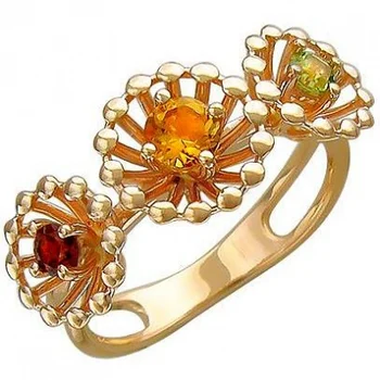

Esthete ring with citrine, Garnet and red gold