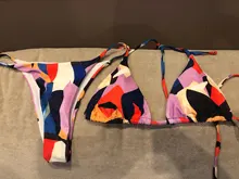 Female Swimsuit Bikini-Set Sarong Three-Pieces Swim-V2804 Printed HALTER Women with Cube