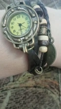 Reloj Vintage de cuarzo para mujer, pulsera Multicolor de cuero genuino de alta calidad, reloj de pulsera, regalo de hojas, Navidad, envío gratis