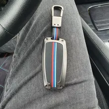 Aleación Galvanizada coche llave inteligente Fob caso de la cubierta de la piel para BMW Serie 3 4 5 320i 530i 550i F20 F21 F30 F31 F25 F01 F02 coche caso clave