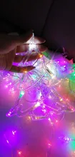 LED Deer Star Moon Curtain Light 220V 110V Christmas Garland String Fairy Lights Outdoor