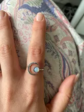 Anillo ajustable abierto de piedra lunar para mujer, de Color plata sortija de compromiso, Circonia cúbica, zirconia, circonita, zirconita, Estilo Vintage