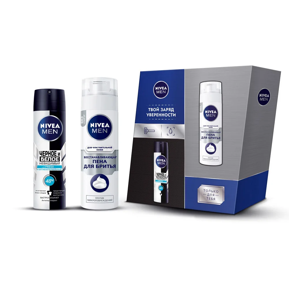 Набор подарочный Nivea Men Восстанавливающий(пена для бритья+ дезодорант спрей