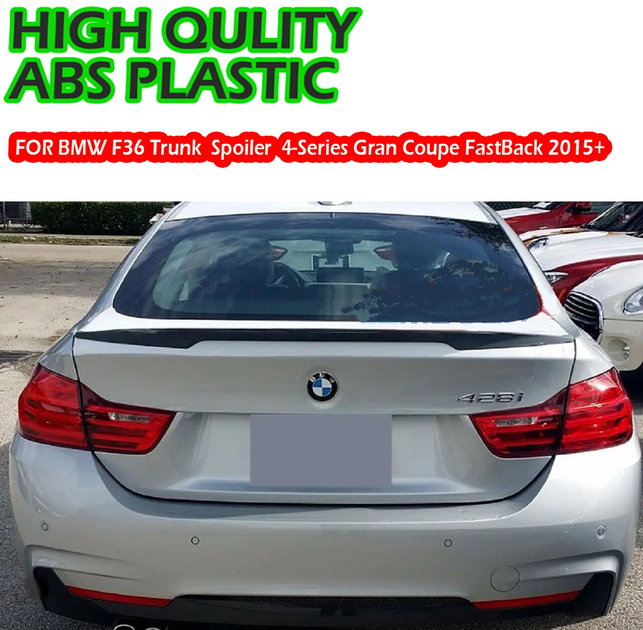Per Bmw F36 Tronco Ponte Spoiler P Tipo 4 Serie Gran Coupe Fastback 2015 + (Plastica Abs)