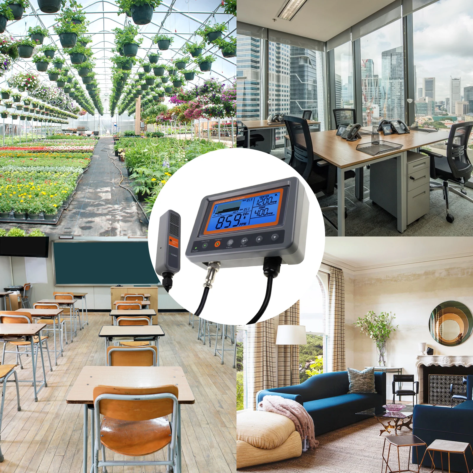 Digital Wallmount Carbon Dioxide CO2 Controller