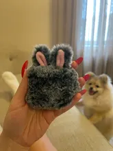 Ear-Fur-Case Capa Carabiner Plush-Cover Apple Airpods Rabbit Soft Wireless for 1-2/Wireless/Charging-fluffy-box