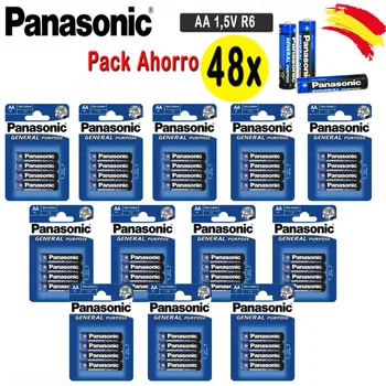 

DEPALMERA| PANASONIC, Original, Pilas AA, 48x 1.5V LR6, General, PACK AHORRO 12 Blister 4 unidades, Desde España, Envío Gratis