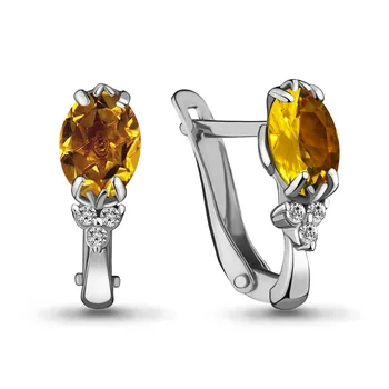 

Earrings from silver with citrine