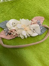 Diademas de flores para bebé, cintas elásticas de nailon hechas a mano con flores para niña recién nacida, 3 estilos