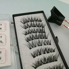 Pestañas postizas magnéticas 3D, 5 imanes, 4 pares, hechas a mano, naturales, de visón Artificial, con pinzas