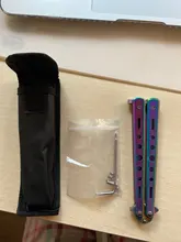 Cuchillo plegable de entrenamiento de acero 440C, herramienta de práctica de titanio, cuchillo de entrenamiento sin filo, accesorios