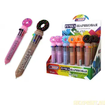 

Ballpoint pen multicolor "donut", 10 colors, 2 pcs.